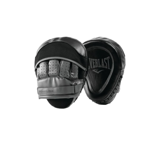 Unisex Adults Everlast Powerlock Boxing Focus Boxing Mitts Black / Grey