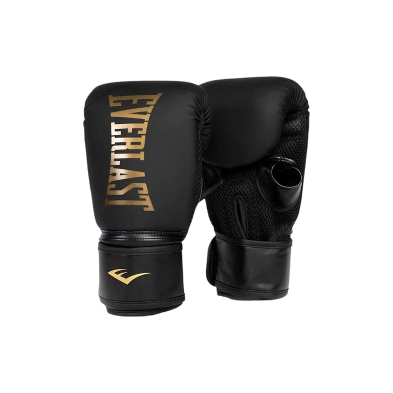 Everlast Elite Cardio Boxing Gloves & Focus-Mitt Combo Black/Gold Fitness Pack