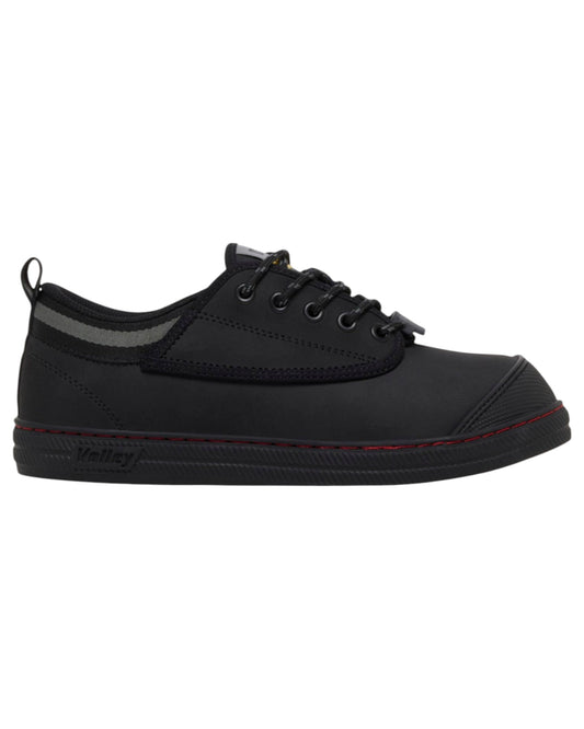 Mens Volley Safety Steel Cap Leather Shoes Black Nubuck