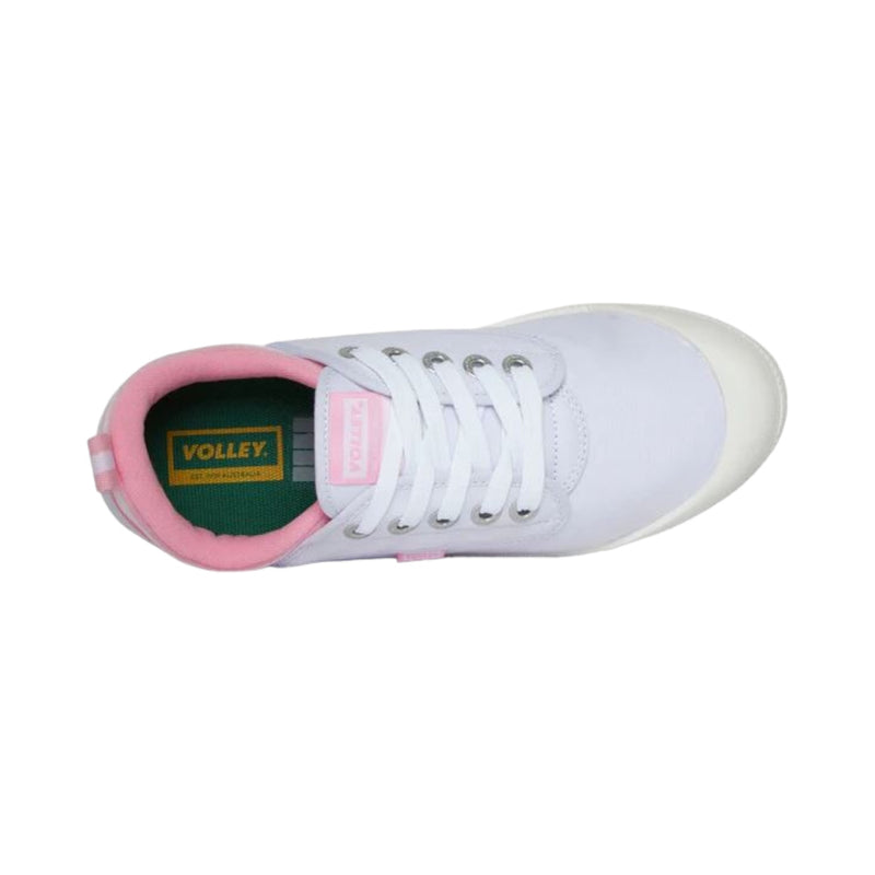 Dunlop Volleys Womens International Low Canvas Casual Shoes Lace White Pink