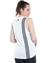 Adidas Womens White/Black Mh 3-Stripes Active Training Tank Top