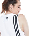 Adidas Womens White/Black Mh 3-Stripes Active Training Tank Top
