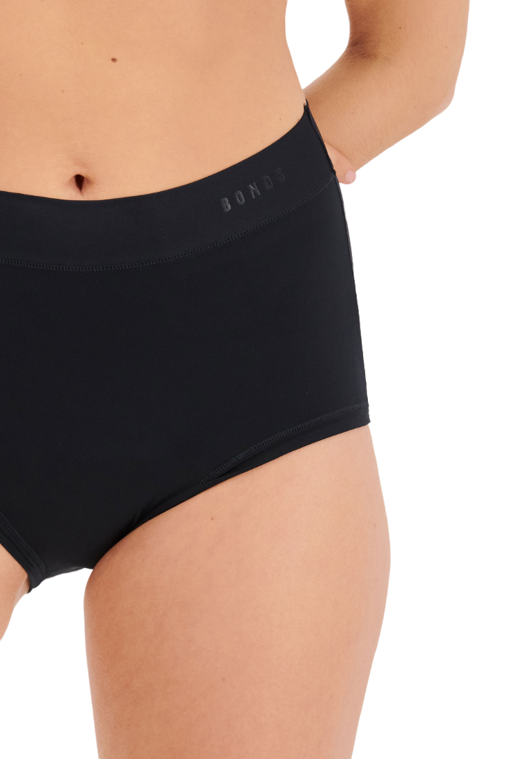 Bonds Womens Bloody Comfy Microfibre Period Full Brief Moderate Underwear Black