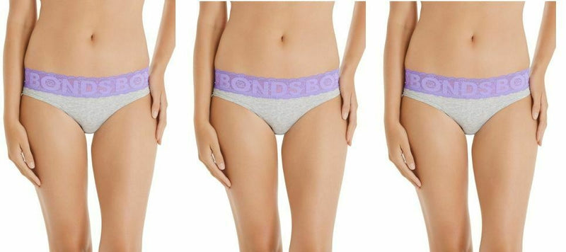 5 x Bonds Skimpini Undies Womens Ladies Skimpy Bikini Grey Underwear