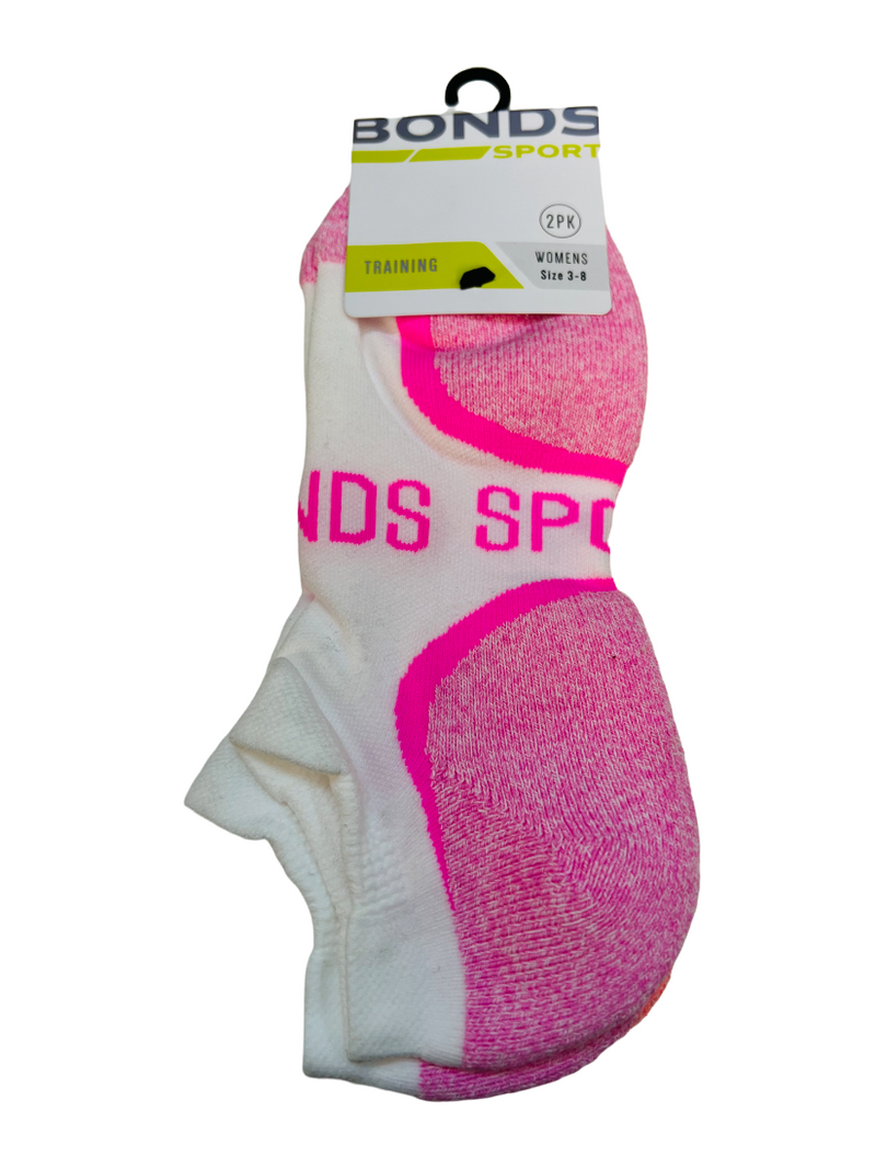 6 x Bonds Womens Training Low Cut Sport Socks Pink & Orange
