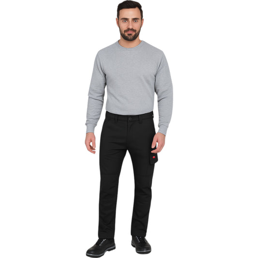 Mens Hard Yakka 3056 Stretch Canvas Cargo Workwear Pants Black