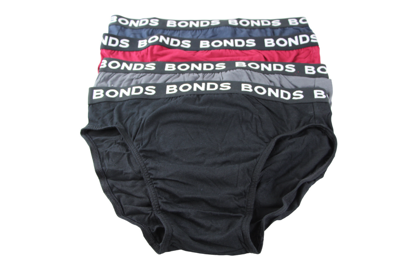 4 Pack Mens Bonds Hipster Briefs Underwear Multi with Black Band