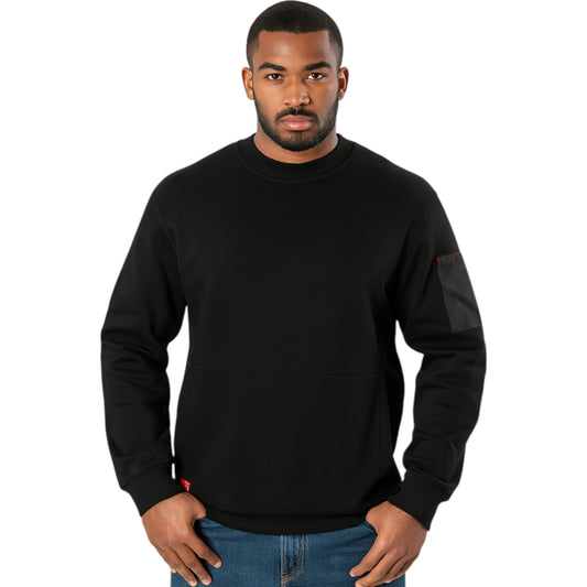 Mens Hard Yakka Crew Neck Fleece Jumper Black