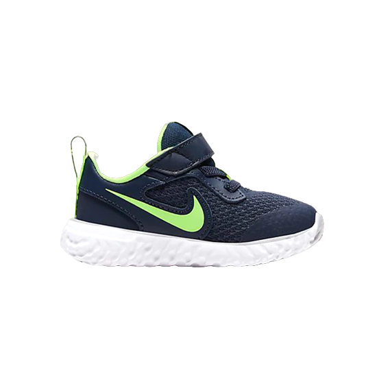 Kids Nike Revolution 5 Tdv Midnight Navy/ Ghost Green Shoes