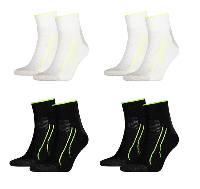 8 x Unisex Puma Performance Training Quarter Crew Black & White Socks