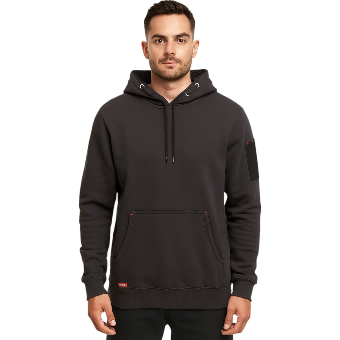 Mens Hard Yakka Workwear Fleece Hoodie Charcoal