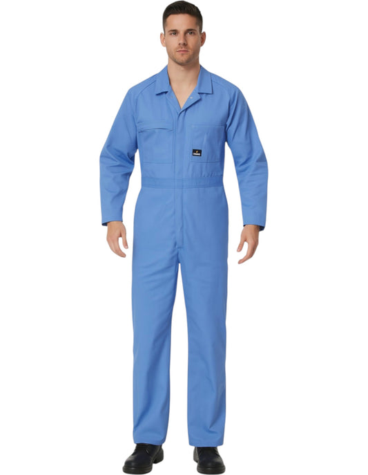 Mens Hard Yakka Cotton Lightweight Drill Coverall Blue Medit