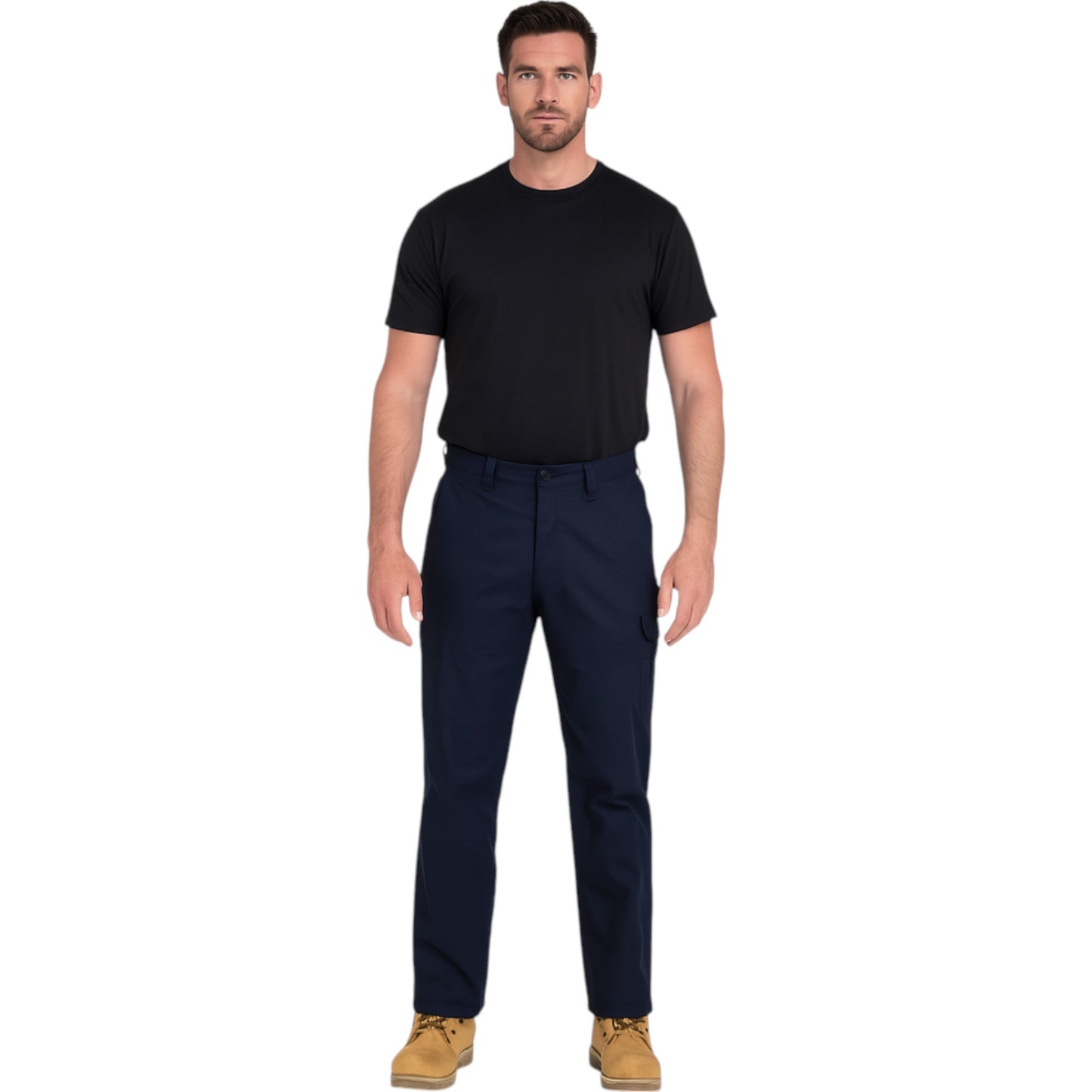 Mens Hard Yakka Core Basic Stretch Cargo Workwear Pants Navy