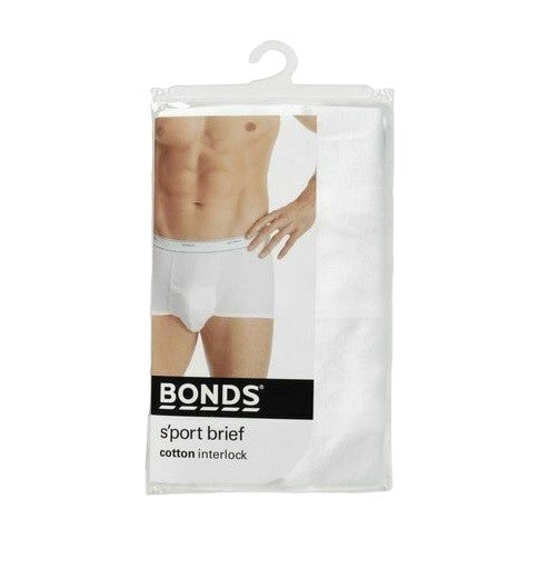 Mens Bonds White Navy Cotton Briefs Brief Support Undies Underwear Sport