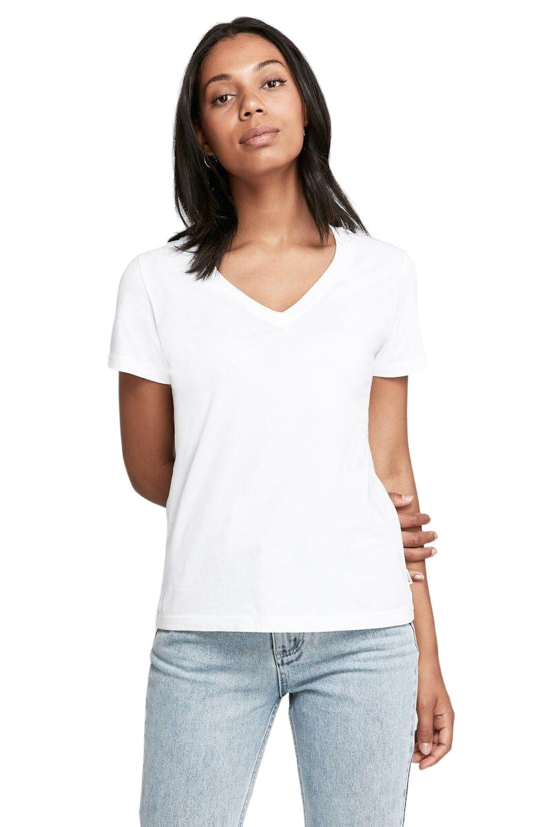 4 x Bonds Womens Originals Light Weight V Tee Cotton T-Shirt White