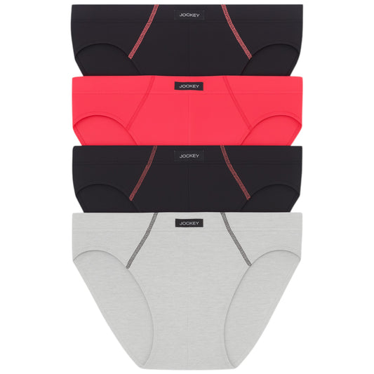 8 Pack Mens Jockey Cotton Briefs Underwear Black/Grey/Red