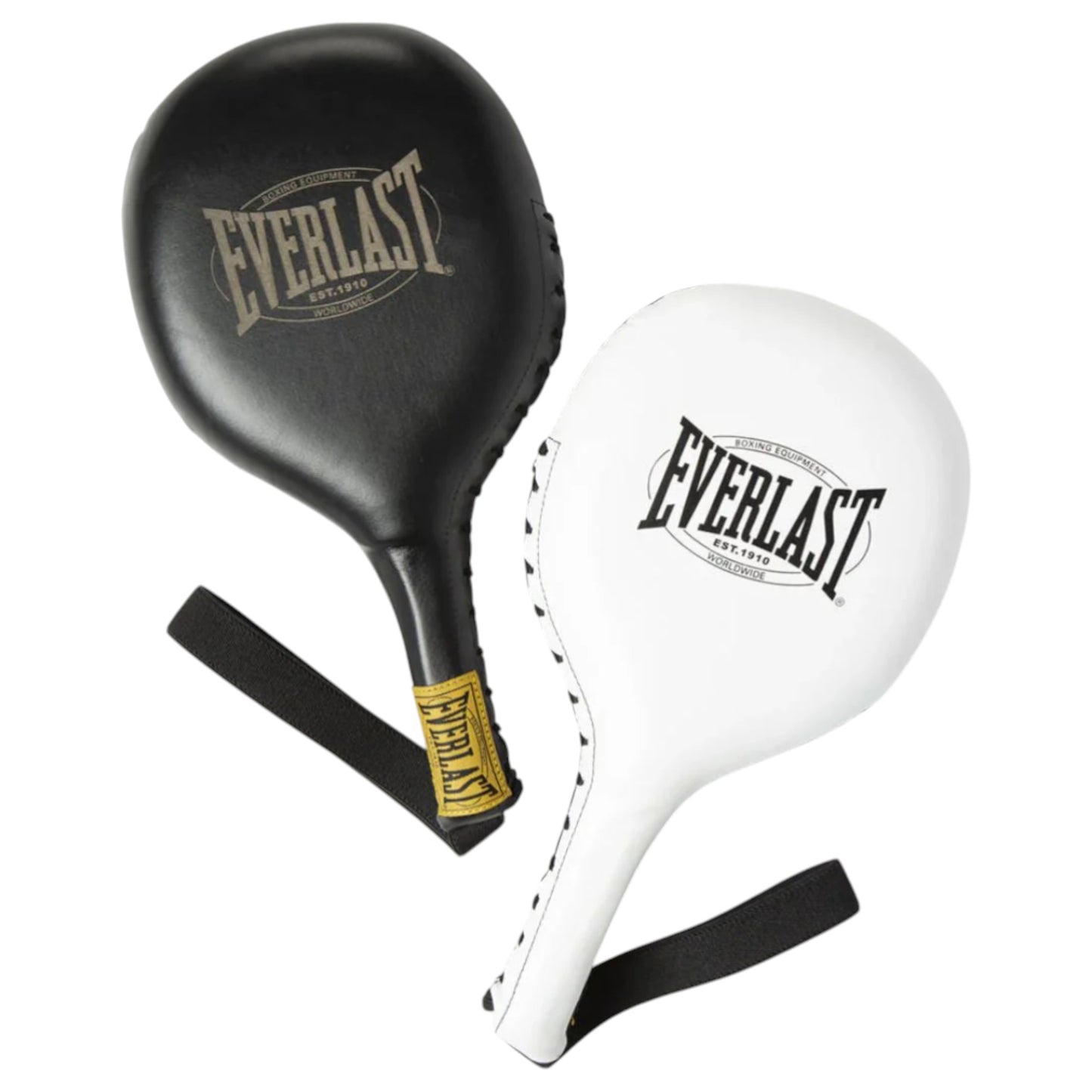 Unisex Adults Everlast 1910 Leather Punch Paddles Boxing Mitts Black/White