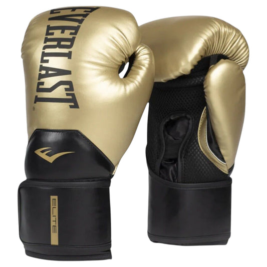 Unisex Adults Everlast Elite 2 12oz Boxing Gloves Gold/Black