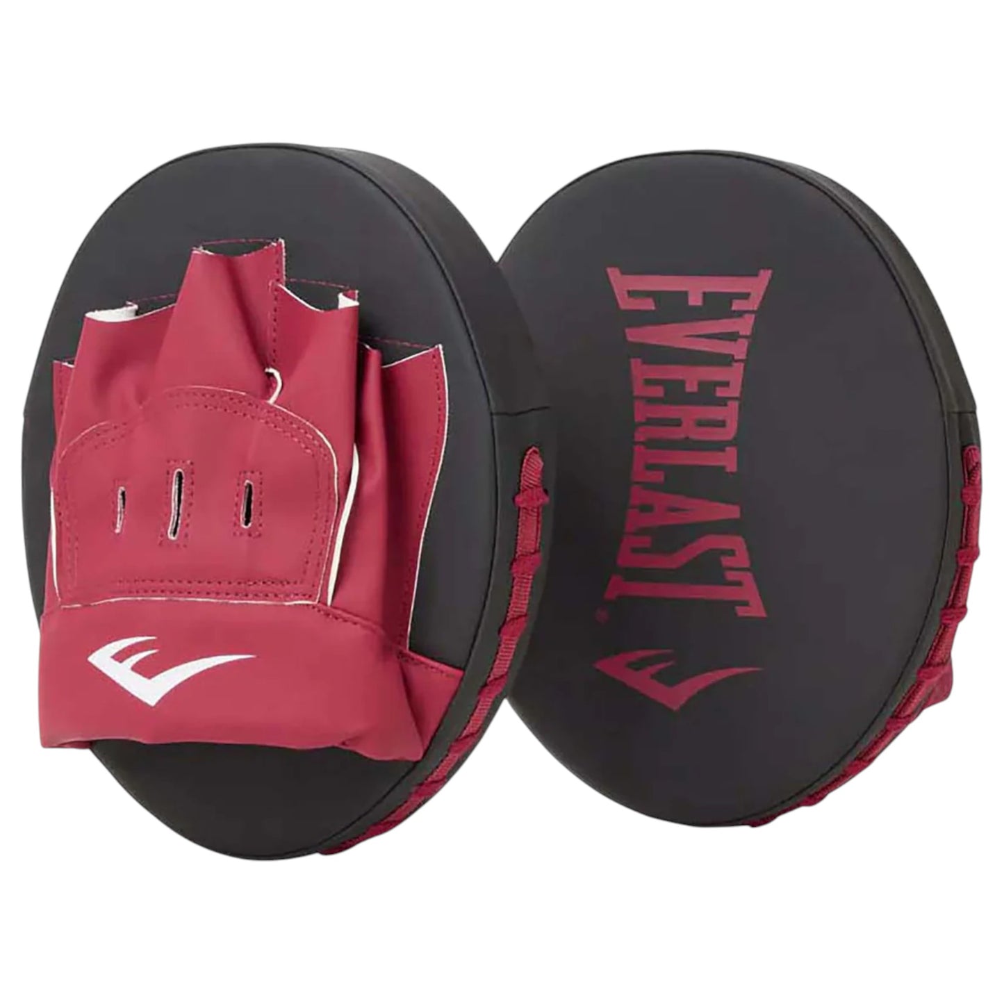 Unisex Adults Everlast Elite Tempo Cardio Gloves & Focus-Mitt Combo Boxing Gloves Black/Maroon
