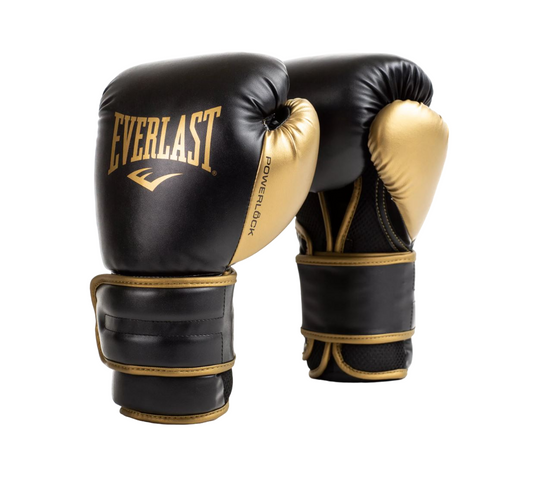 Unisex Adults Everlast Powerlock2 12oz Boxing Gloves Black / Gold