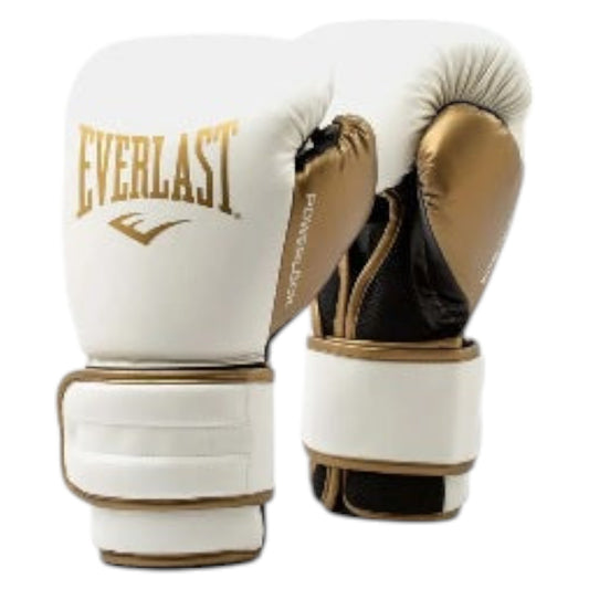 Unisex Adults Everlast Powerlock2 16oz Boxing Gloves White/Gold