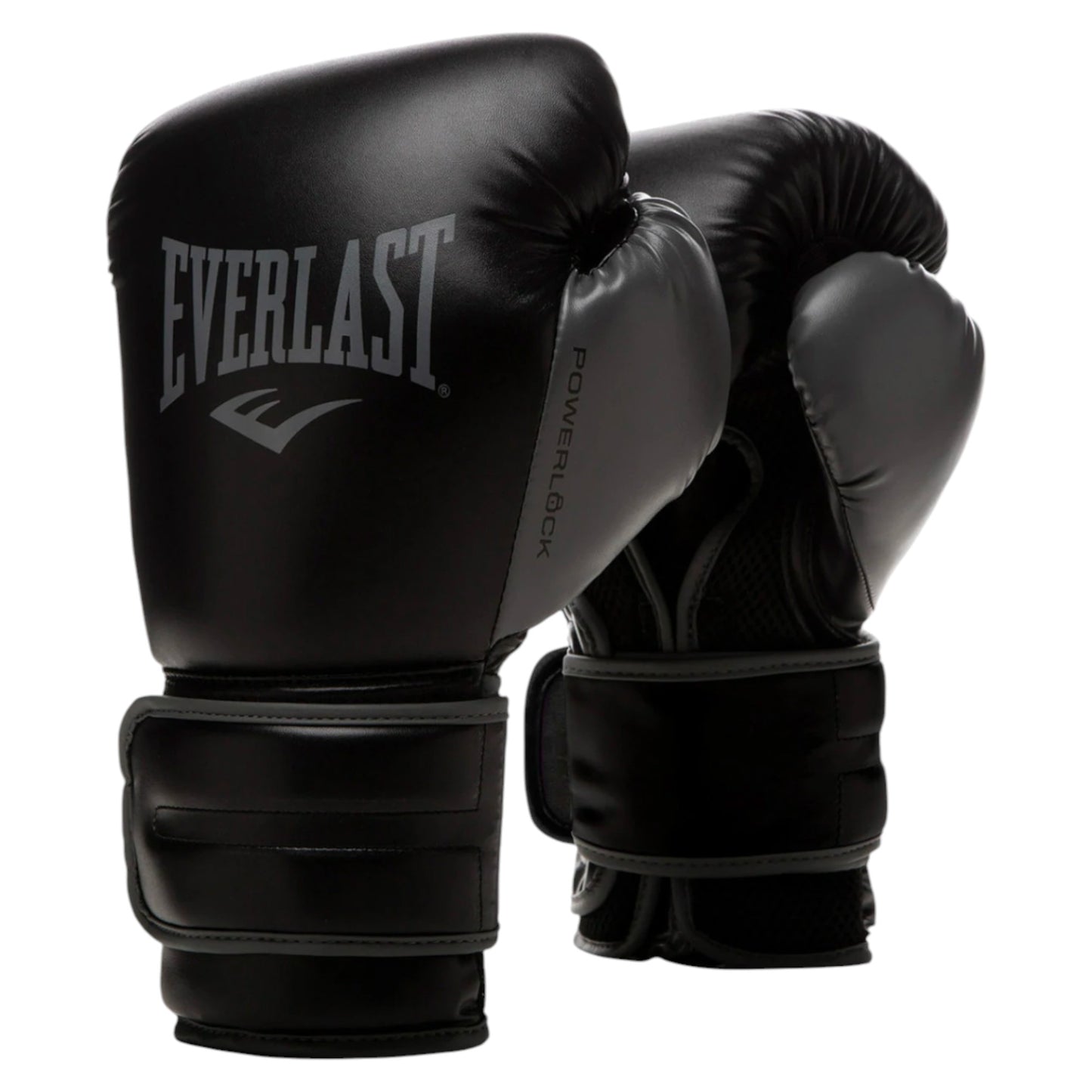 Unisex Adults Everlast Powerlock2 Boxing Gloves Black / Grey