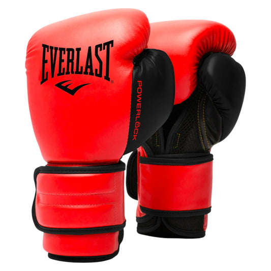 Unisex Adults Everlast Powerlock2 16oz Boxing Gloves Red/Black