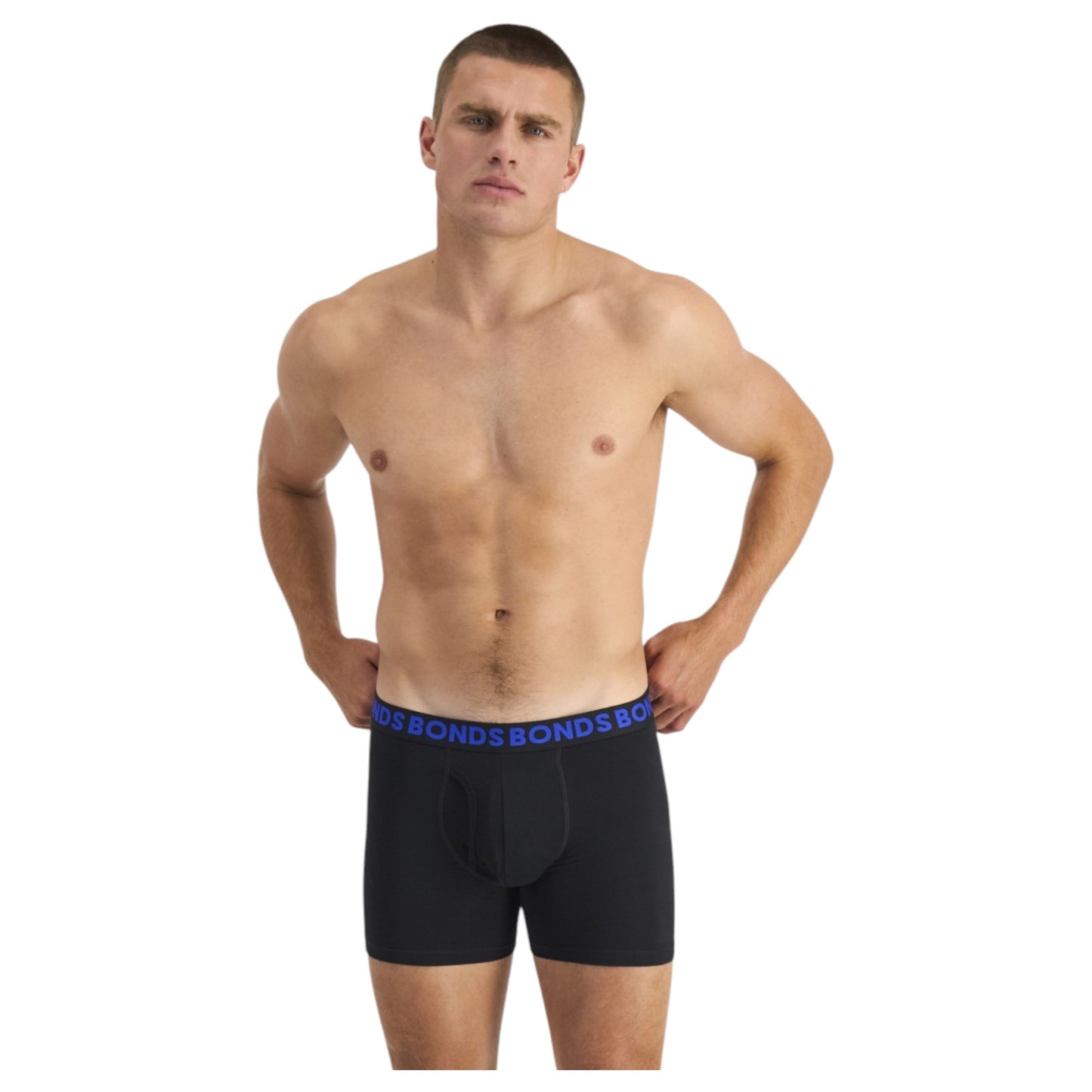 6 Pack Mens Bonds Everyday Mid Trunks Black