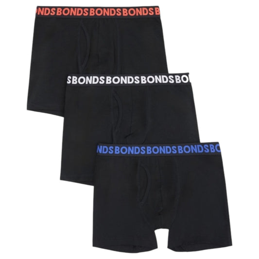 6 Pack Mens Bonds Everyday Mid Trunks Black