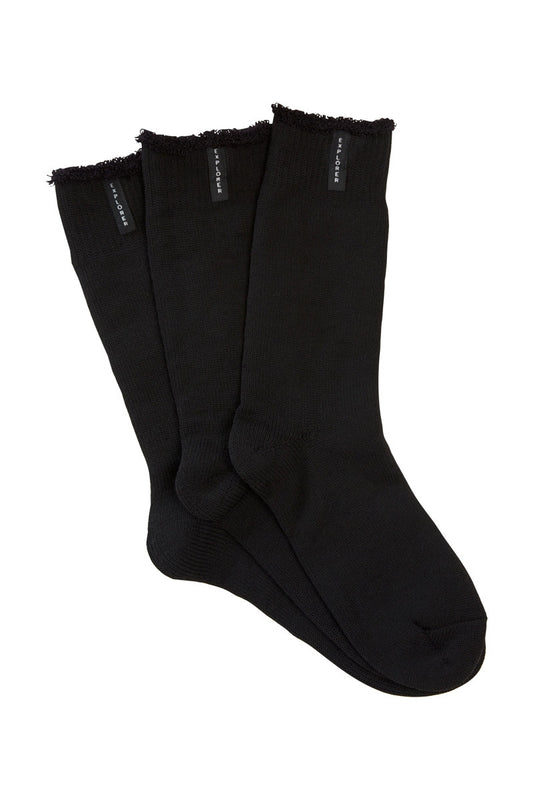 3 Pack Mens Bonds Original Wool Crew Socks Black