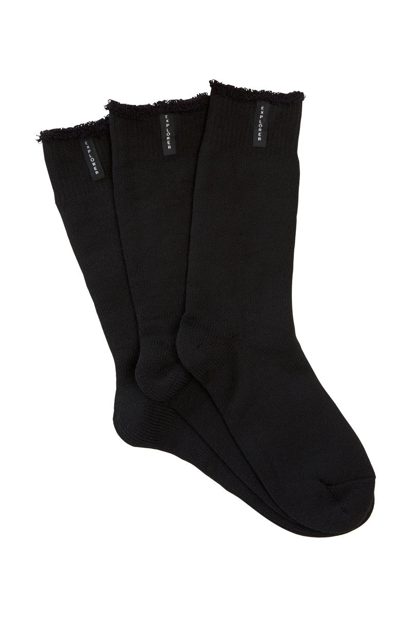 3 x Bonds Explorer Original Crew Wool Blend Socks Black