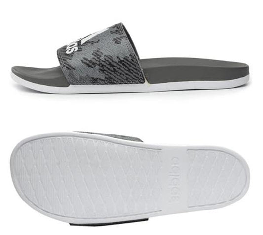 Mens Adidas Adilette Slides Grey/White/Grey