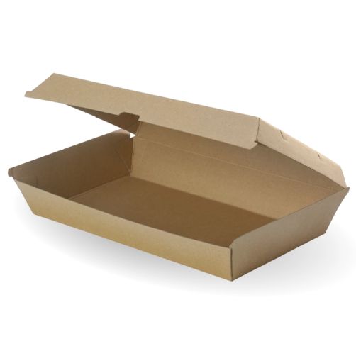 50/100/125 X Kraft Brown Disposable Food Boxes Bulk Takeaway Storage Tray Box