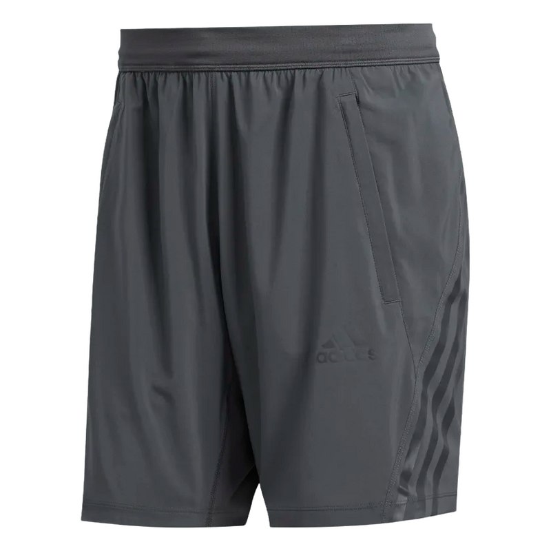 Adidas Mens Grey Aeroready 3-Stripes 8-Inch Shorts