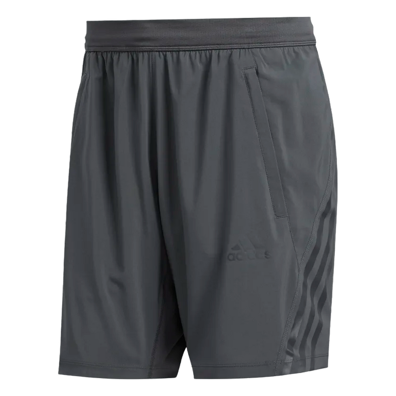 3 x Adidas Mens Grey Aeroready 3-Stripes 8-Inch Shorts