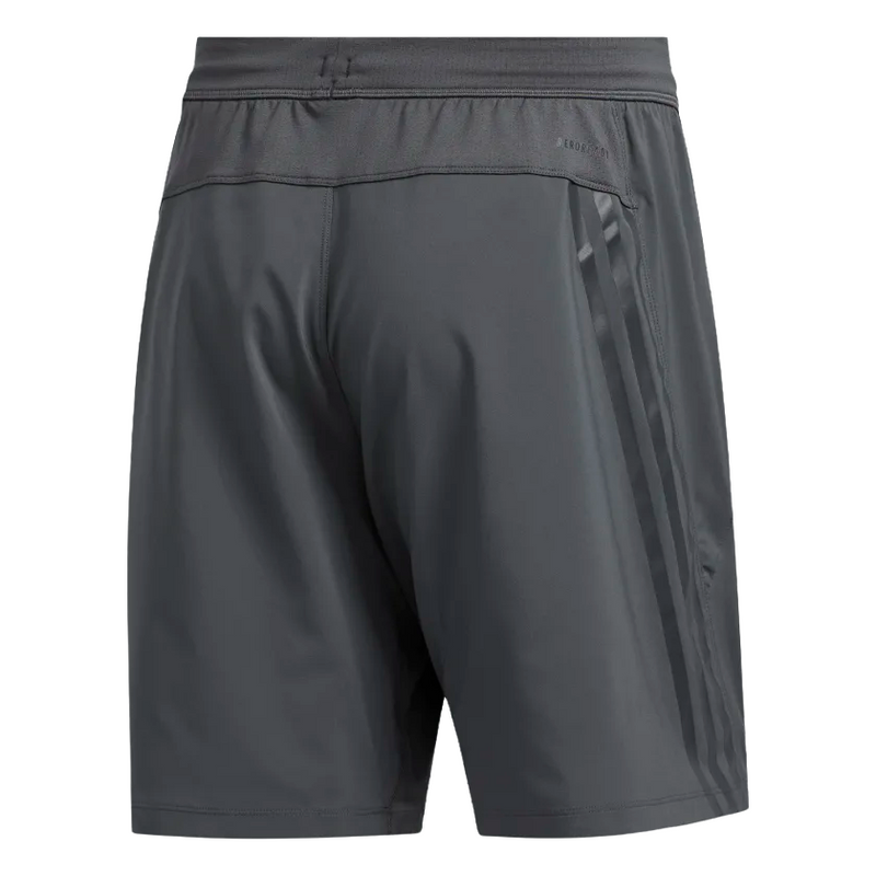 2 x Adidas Mens Grey Aeroready 3-Stripes 8-Inch Shorts