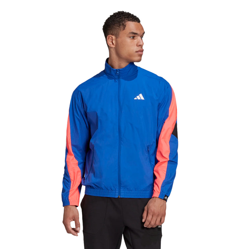 Adidas Mens Blue/Pink/Black Woves Tape Track Sport Jacket