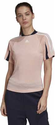 Adidas Womens Pink Aeroready Everyday Active Training Tee T-Shirt