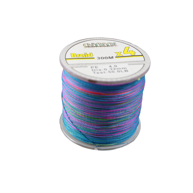 10 x Braid Fishing Line Multicoloured 300M -10Lb 20Lb 30Lb 40Lb 50Lb 60Lb 80Lb