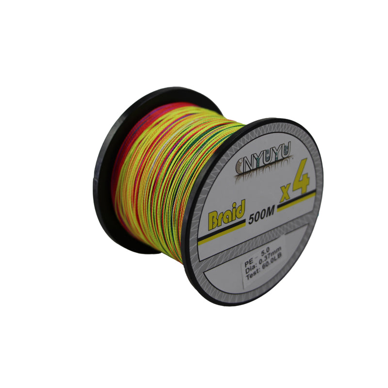 2 x Braid Fishing Line Multicoloured 500M - 10Lb 20Lb 30Lb 40Lb 50Lb 60Lb 80Lb