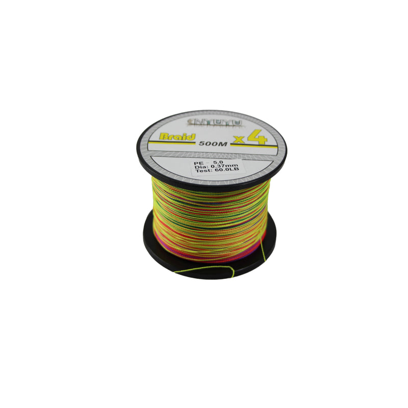 2 x Braid Fishing Line Multicoloured 500M - 10Lb 20Lb 30Lb 40Lb 50Lb 60Lb 80Lb