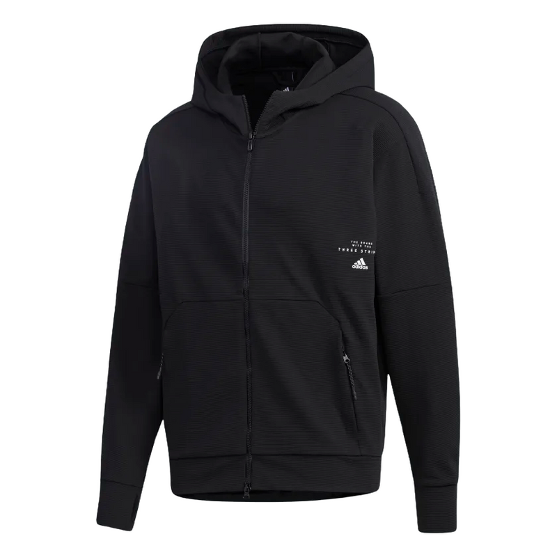 3 x Adidas Mens Black Must Haves Aeroready Full-Zip Hoodie