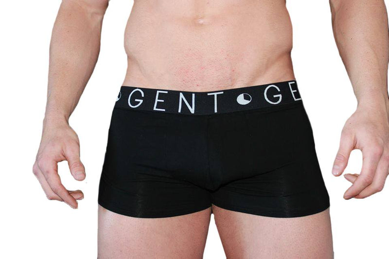 8 Pairs Gent Underwear Black Bamboo Trunks + Gift Box