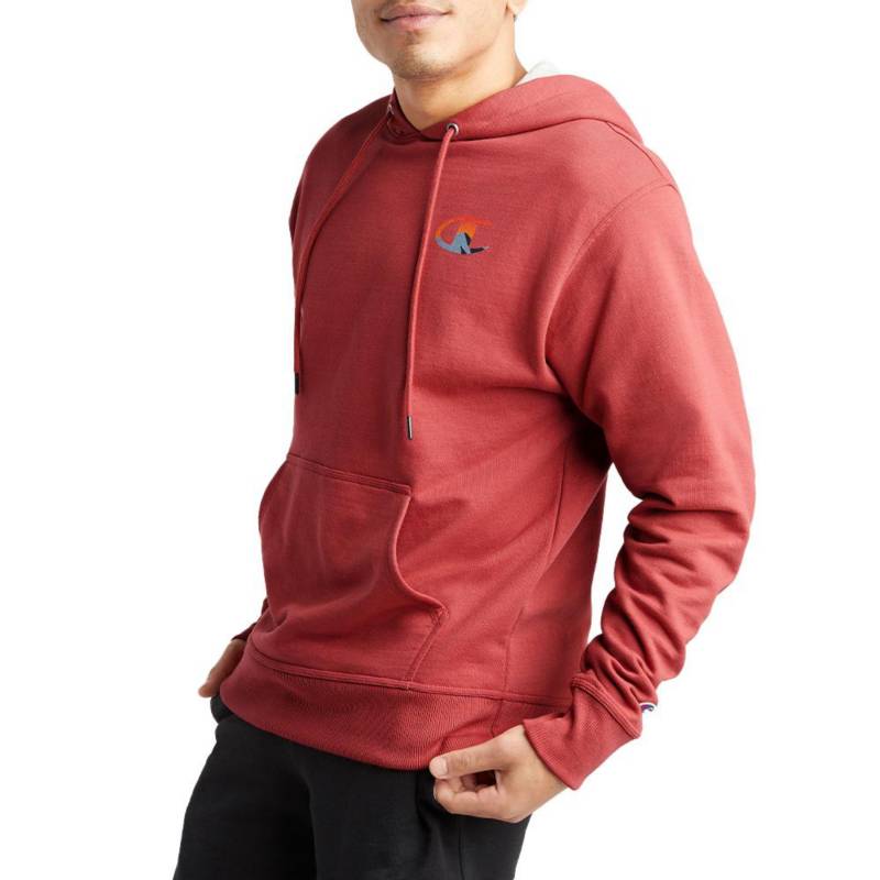 Mens Champion Powerblend Graphic Hoodie Redwood Red