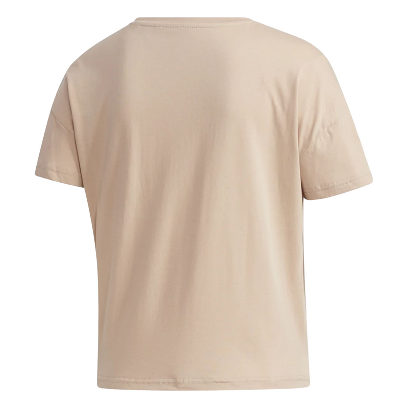 2 x Adidas Womens Beige U4u Cropped Athletic Tee T-Shirt