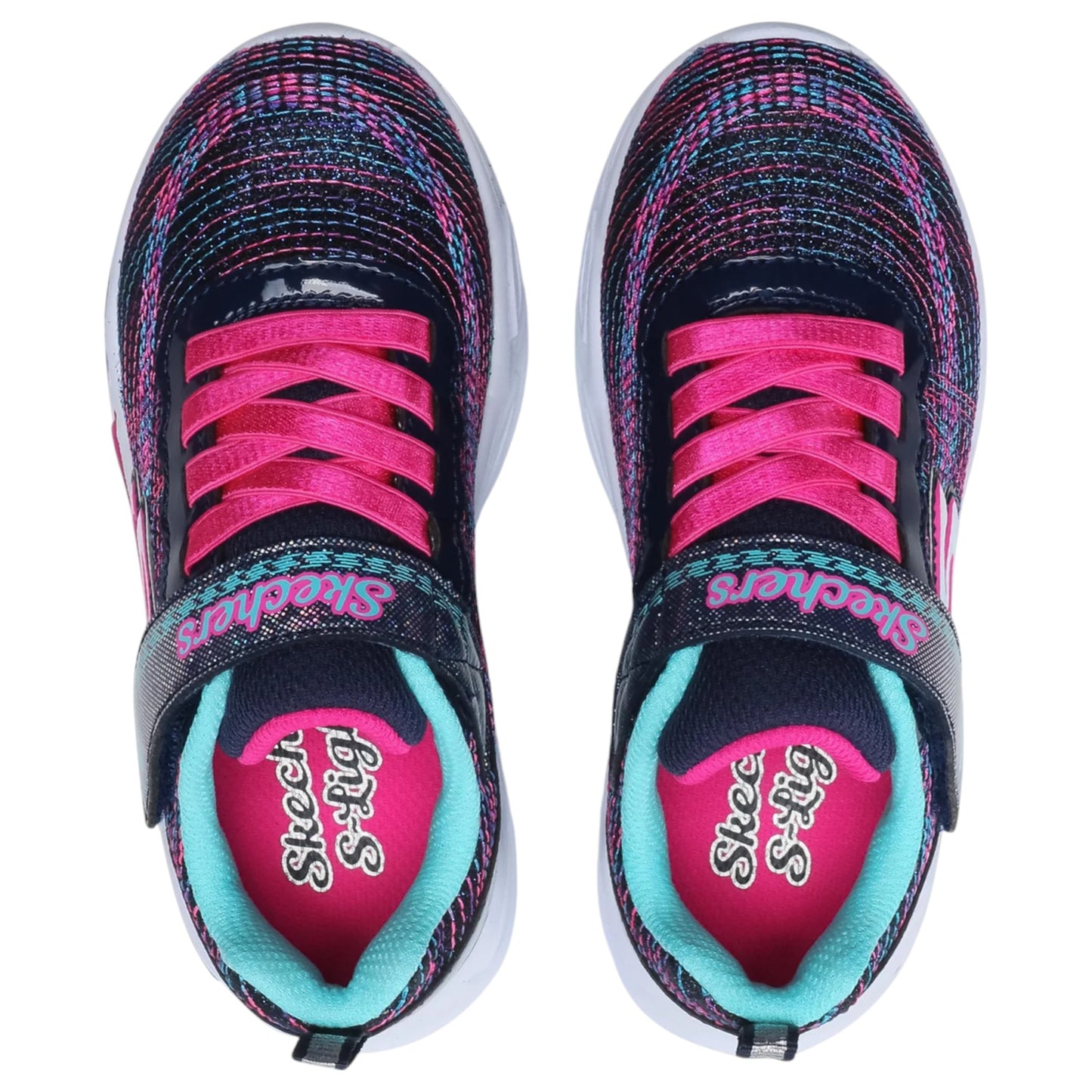 Kids Girls Skechers Shimmer Beams - Sparkle Glitz Shoes Navy/Multi
