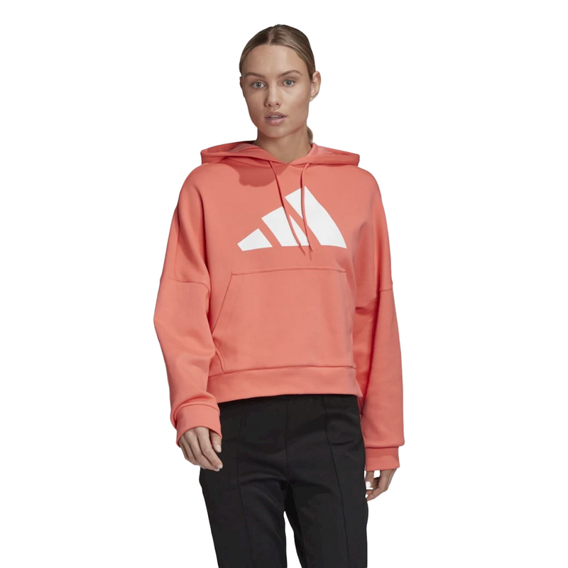 2 x Adidas Womens Pink/White Graphic Back Comfy Back-Zip Hoodie