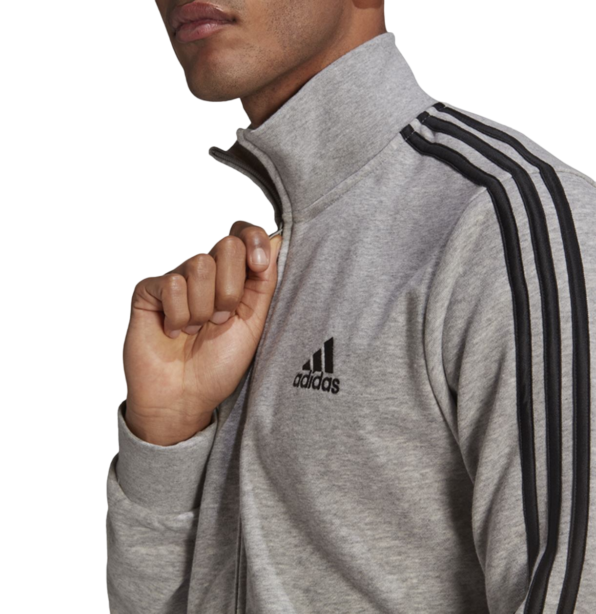 Mens Adidas Aeroready Essentials 3 Stripes Tracksuit Grey/Black