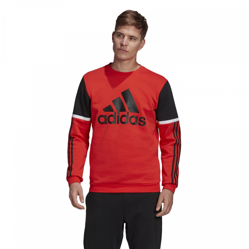 Adidas Mens Red/Black Classic Sweatshirt Jumper Hoodie Comfort