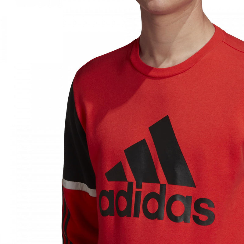 Adidas Mens Red/Black Classic Sweatshirt Jumper Hoodie Comfort